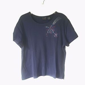 C & B Sport by Croft & Barrow Navy Blue graphic t-shirt, size L